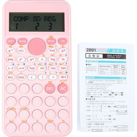 Calculatrice scientifique à 2 lignes écran LCD, 240 fonctions, alimentée par pile, pour bureau école entreprise (1/5)