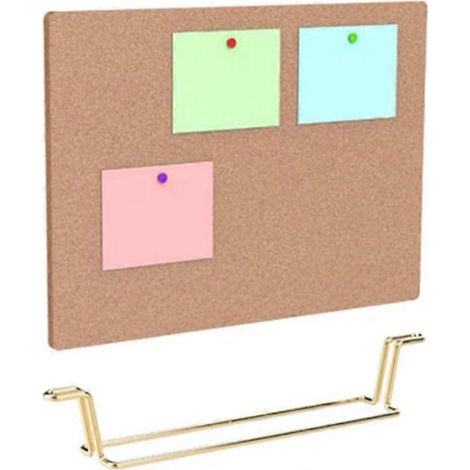 Petit tableau en liège de table, tableau d'affichage, tableau à punaises en bois avec base dorée pour la maison et le bureau, tableau de planification pour messages et photos (1/5)