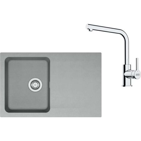 Franke Set - Set da cucina T111Š, lavello in tectonite OID 611-78 e miscelatore FS 3230.031, grigio/cromo 143.0687.320
