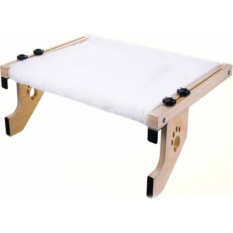 Hamac Radiateur Chat - Bois Massif - Support Jusqu'à 15 Kg - Pour Rebord De Fenêtre Intérieur - 1 Pièce (1/5)