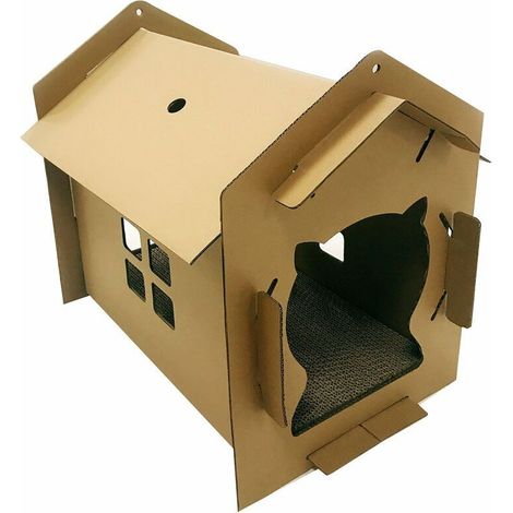 Griffoir en carton modèle Villa pour chats - Griffoir en carton modèle Villa pour chats