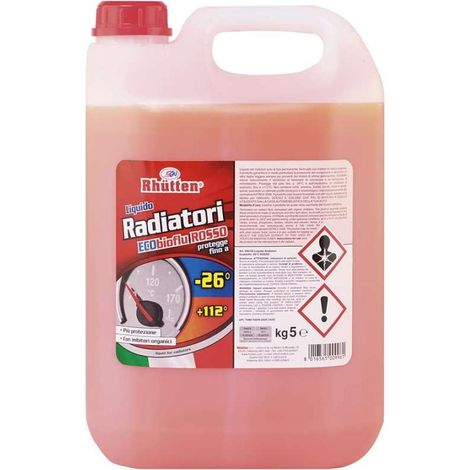 Rhutten Liquido Radiatori Ecobioflu Rosso - Protezione Antigelo - 5L (1/5)