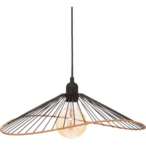 WELLHOME Lámpara colgante de techo pantalla 45 cm de metal