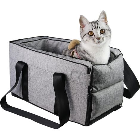 Waterproof Travel Bag for Small Dogs and Cats - Car Seat on Console - Dog and Cat Armrest Booster Seat with Safety Straps (1/5)