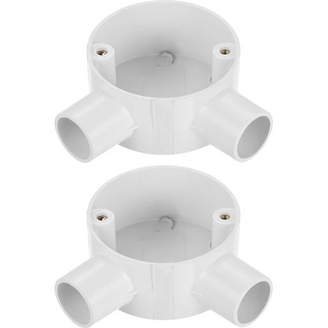 Boîte de Jonction en PVC, Boîte de Jonction à 90 Degrés, 2 Voies, 20mm, Étanche pour Projets Électroniques, Paquet de 2 (1/5)