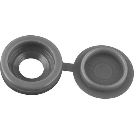 Cache-vis décoratifs en plastique pour trous M5 de vis autotaraudeuses, gris foncé, pour meubles et placards. (1/5)