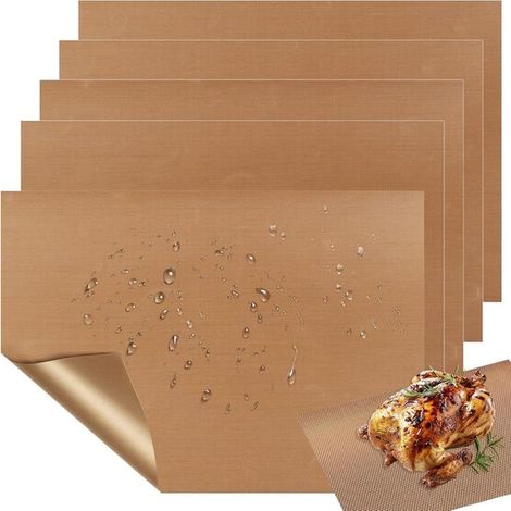 5 wiederverwendbare Backfolien (40 x 30 cm), nachhaltiges Backpapier für Backofen und Mikrowelle, zum Grillen und Backen. (1/5)