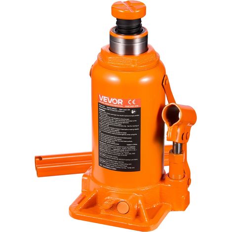 Cric Bouteille Hydraulique avec Grande Capacité de 20 T, Cric de Levage pour Voiture Plage 22,5-43,5 cm, Construction Solide, pour Entretien Réparation Automobile SUV, Atelier Garage, Orange (1/5)
