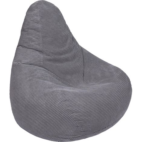 Loft 25 - Sitzsack für den Innenbereich, Sitzsack für Erwachsene zum Spielen, 90x75 cm Cord-Sitzsack mit Füllung aus Styroporkügelchen, Relaxsessel für das Wohnzimmer - Holzkohle (Sitzsack) (1/5)
