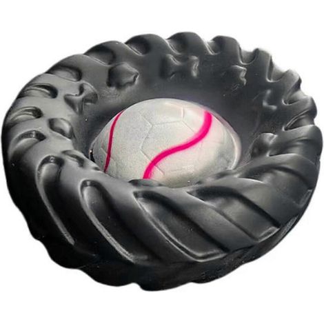 Football Tire chien jouet à macher – sonore et Wear résistant – pour chiot dentition lutte contre l'ennui avec Tire Shape – tennis (1/5)