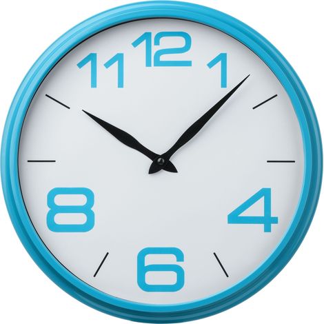 Premier Housewares Blue Plastic Frame Wall Clock