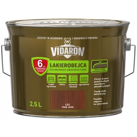 Vernice colorante a base solvente Vidaron 2,5 l Teak Java L22 1 pz. (1/5)