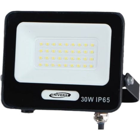 TRADE SHOP - Faro Proiettore Smd Led Floodlight 30 W Slim Ip65 Luce 3000k 4000k 6500k Ek05-30w - Nero-Bianco Naturale      - (1/4)