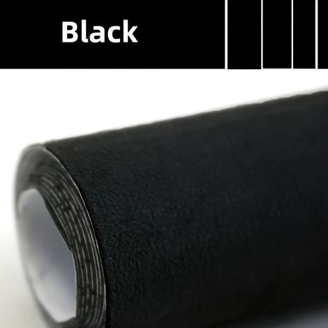 Ensemble de deux pièces - (Noir, 50 x 300 cm) Tissu en suédine auto-adhésive épaisse, souple et découpable, idéal pour la rénovation et la décoration. (1/5)
