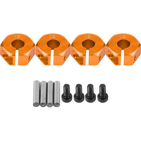 12mm Adaptateur d'Hexagone Universel Roue pour HSP Sakura 1/10 Échelle Voiture RC (7mm, Orange Doré) (1/5)