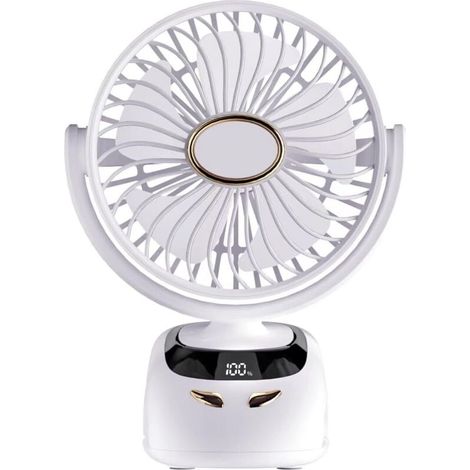 Tragbarer USB-Tischventilator, 6000 mAh mit Klemme und 5 Geschwindigkeitsstufen, für Auto und Büro