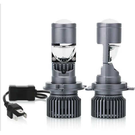 2er-Set LED-Diodenlampen mit Lupenoptik H4, 12V–24V, 80W, 12000 lm für Scheinwerfer, CAN-Bus fehlerfrei, 6000K–6500K (Abblendlic