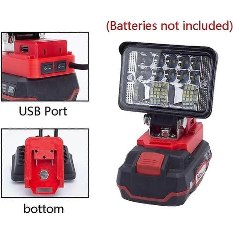 Lampe de travail LED sans fil pour batterie Li-ion Parkside X20V Max, lampe de travail portable d'extérieur pour atelier (batterie non incluse) (1/5)