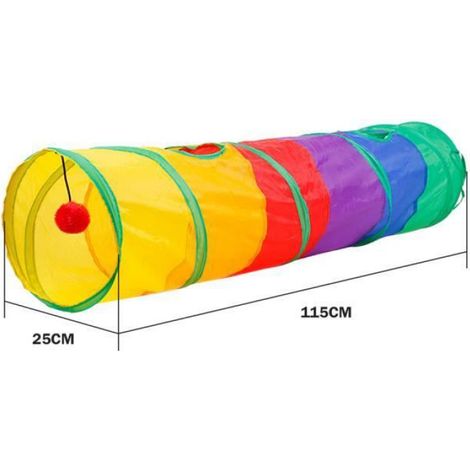 Tunnel amusant pour chat et chien pour animaux de compagnie 2 trous Tube de jeu Tube de tunnel de jeu pliant SD1005 (1/4)