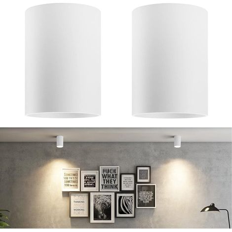 Pcs Spot Plafond Blanc en Saillie, Douille GU10, Spot Plafonnier Rond Spot Saillie en Aluminium Moderne pour Salon, Cuisine, Couloir, Chambre, 10,5 x 14,6 cm, Ampoule non Incluse (1/5)