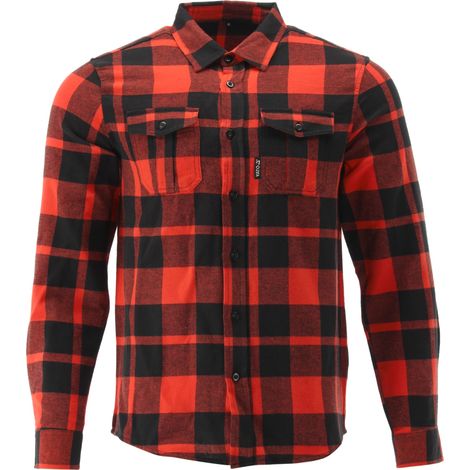 Camicia di flanella, camicia da boscaiolo, camicia da lavoro rossa/nera M