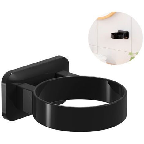 Hair dryer holder, wall-mounted plastic hair dryer holder, self-adhesive hair dryer holder without drilling, with transparent plug holder, hair dryer storage hook for the bathroom