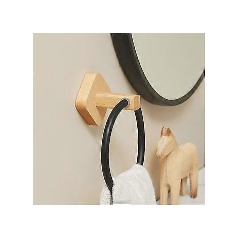 Handtuchring aus natürlichem Walnussholz, Handtuchhalter für Badezimmer, Handtuchständer für Küche, Wandmontage, robuste Aufbewahrungsregale, C