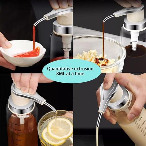 Distributeur de sauce en verre 500 ml avec acier inoxydable (1/4)