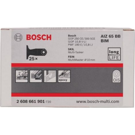 Bosch – Lame de scie plongeante BIM Starlock AII 65 mm pour bois dur et métal – Coupe nette sans éclat – Changement rapide – 2608661901