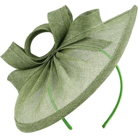 Chapeau bibi pour femme JeiibrZui - Bandeau voile vintage orné de fleurs et de tulle - Taille unique - 1 pièce - Vert clair - Accessoire de coiffure élégant pour mariage, soirée t-shirt, cocktail, cou (1/3)