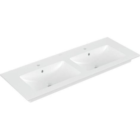 V&B Schrank-Doppelwaschtisch VENTICELLO 1300x500mm. mit Überlauf stone white C+