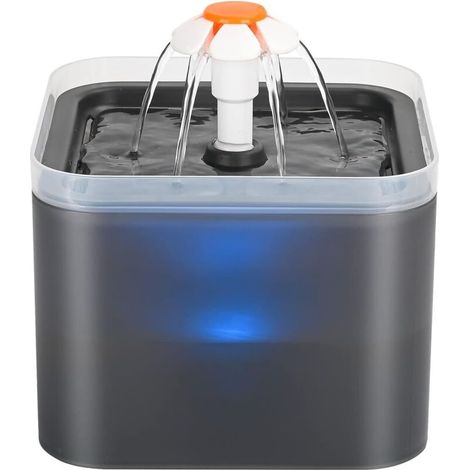 Fontaine à eau pour chat : Fontaine à eau ultra silencieuse pour chat   Distributeur d'eau pour chien avec lumière LED   Filtration multiple   3 modes de débit d'eau