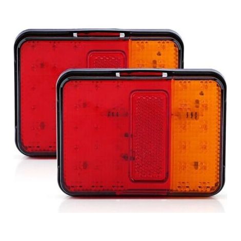 2 pièces de feux arrière LED 12V 30 LED pour remorque, camion, bateau, rouge et ambre,de