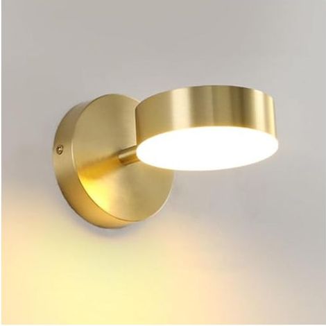 Appliques LED Dorées Lampe Murale Pivotante 350 Moderne Minimaliste Tri-Couleur Appliques Murales,Luminaire Mural pour Chevet,Salle de Séjour,Salle de Bains,Chambre à Coucher,Couloir (B Type) (1/5)