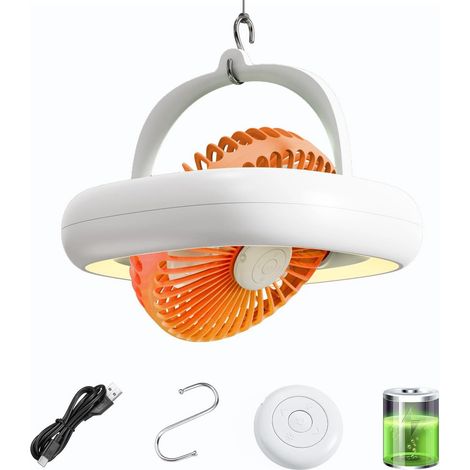 Mini ventilatore oscillante automatico per campeggio, camper e dormitorio - Ventilatore portatile da soffitto e da parete con telecomando (1/5)