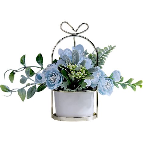Maceta Artificial Hydrangea - Marco Portátil De Hierro Forjado - Decoración Para Hogar Oficina Boda - 1 Unidad (1/5)