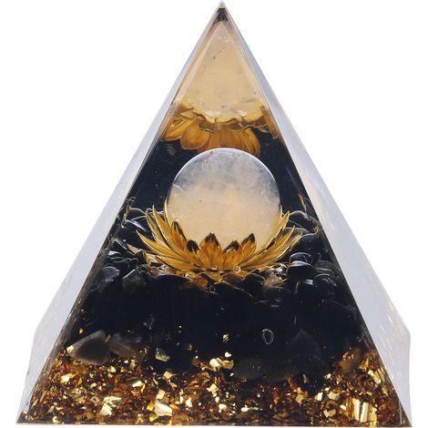 Pyramide d'orgonite énergétique pour méditation - Pierre de protection positive pour bureau et chambre (1/5)