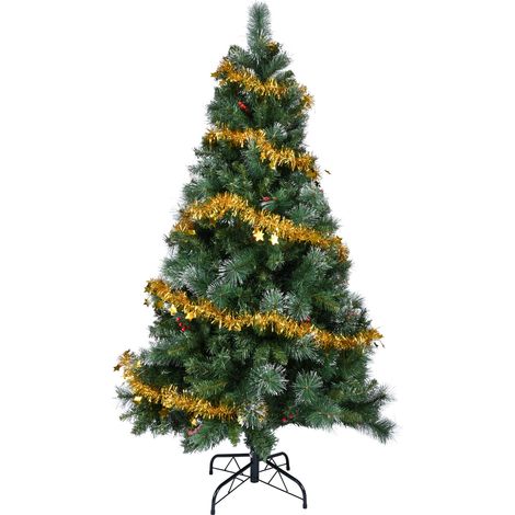 Sapin de Noël Artificiel pour Décoration avec Baies Rouges 180cm (1/5)