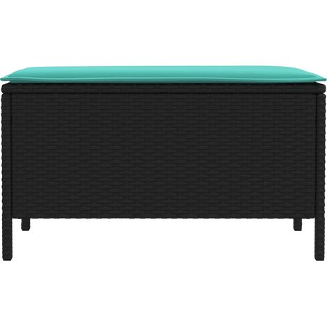 Maison Exclusive - Garten-Fußhocker Schwarz und Türkis 80 x 38 x