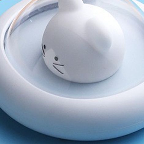 Veilleuse bébé miniature forme souris cartoon mignonne charge USB 3 niveaux luminosité réglable anti-éblouissement minuterie lampe chevet bleue