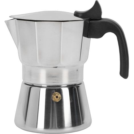 Cafetière Italienne Inox Moka Octogonal 3 Tasses 150ml Compatible Induction Gaz Design Élégant Facile à Nettoyer (1/5)