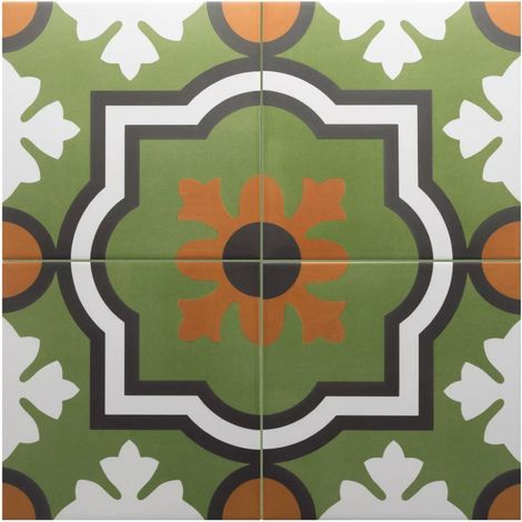 Carrelage Imitation Carreaux De Ciment 20x20 RIVOLI Monaco Verde (1m²) - Les Carreaux de Jean (1/2)