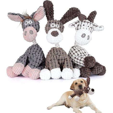 lot De 3 Jouets Pour Chiens Squeak Toys, Jouets En Peluche Pour Chiens, Jouets  Mcher Interactifs Pour Grands Et Petits Chiens (lot De 3) (1/5)