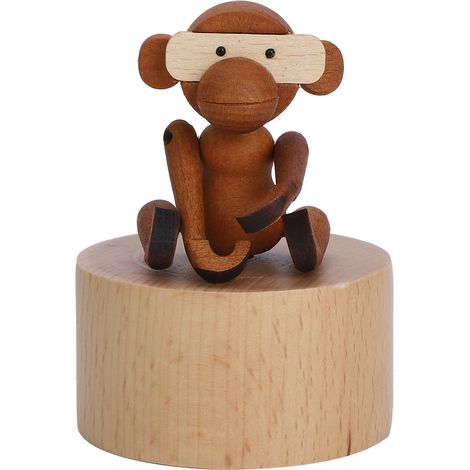 Mechanische Spieluhr aus Holz mit Tiermotiven – Geschenk zum Kindergeburtstag, Partydekoration (1/5)