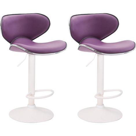 2er Set Barhocker Las Vegas Kunstleder lila weiß (1/4)