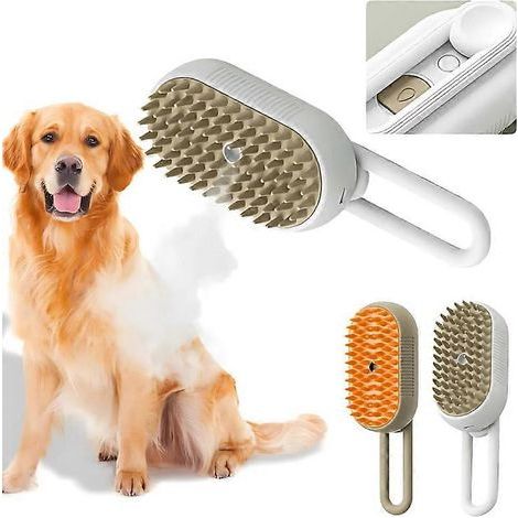 3-in-1 Steam Brush for Cats Against Shedding, Pet Spa Brush, Steam Hair Removal Brush for Dogs and Cats, Hair Removal - AquaForge (1/4)