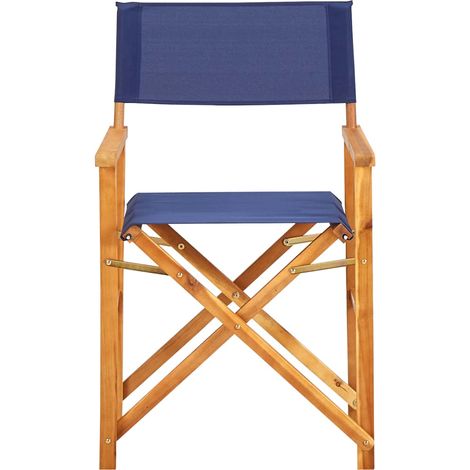Maison Exclusive - Sedia da Regista in Legno Massello di Acacia Blu