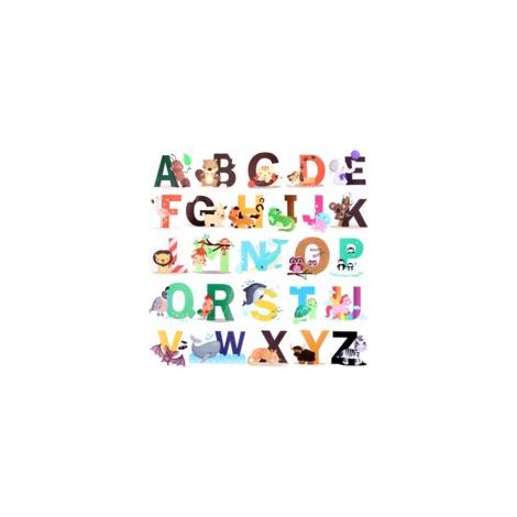 Stickers Muraux Alphabet Anglais ABC, Stickers chambre bebe, Stickers muraux animaux, Chambre Enfants Bébé Garderie Salon Décoration Murale (1/5)