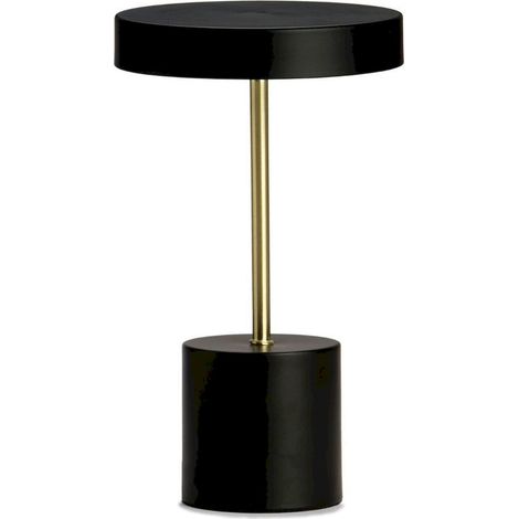Lampe de table design industriel métal noir élégante - noir mat et doré (1/2)