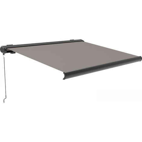 Oviala – Store banne coffre intégral 2,5x2m – Toile polyester 280g/m² anti UV – Bras articulés – Coffre anti-rouille époxy – Surface d'ombrage 5 m²
